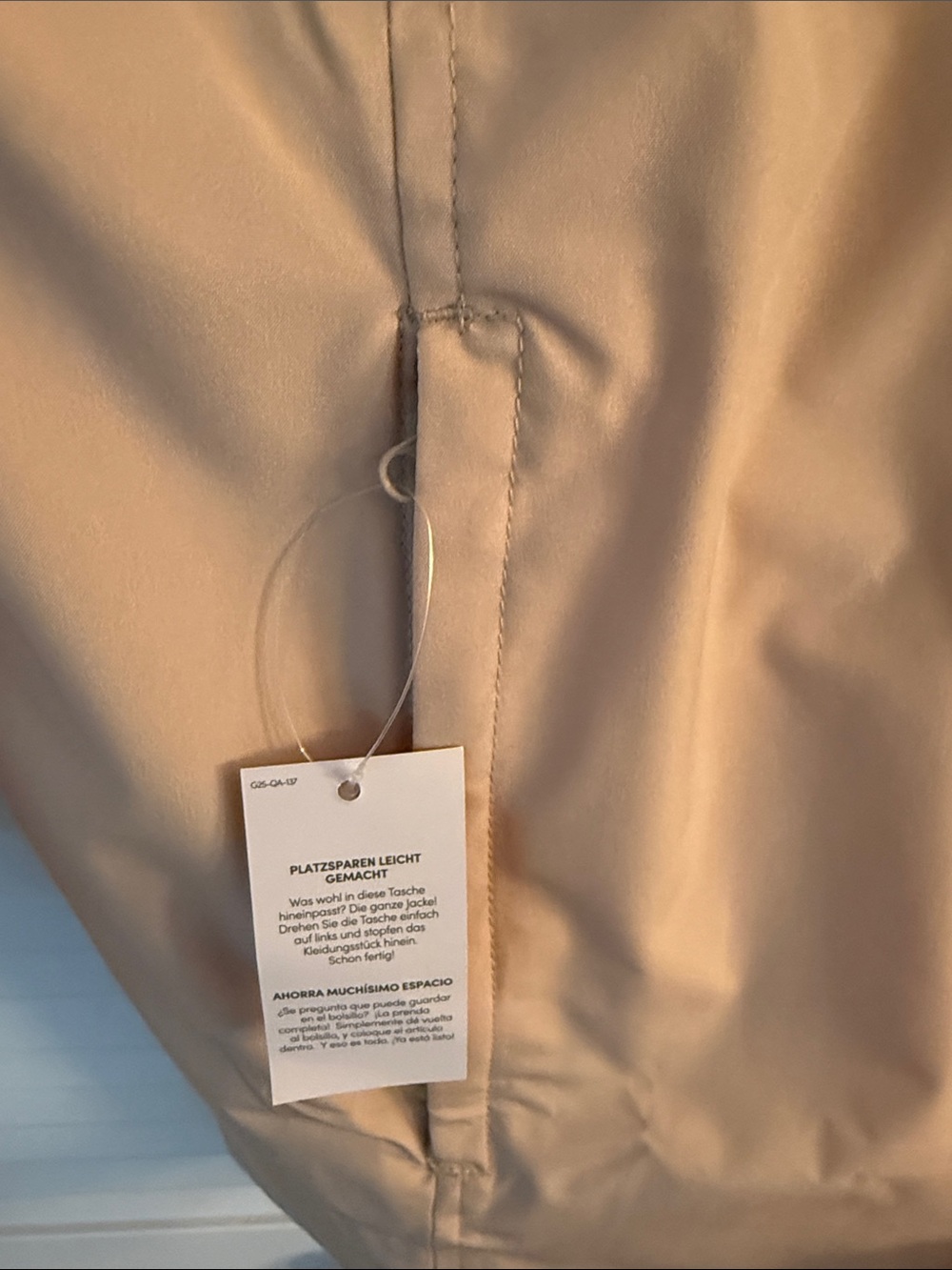 Lands' End Women's Light Tan Hooded Squall Packable Waterproof Raincoat - Picture 8 of 8